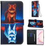 For Galaxy A81 Colored Drawing Pattern Plain Weave Horizontal Flip Leather Case with Holder & Card Slot & Wallet&LanyardFox)