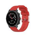 For Coros Apex 46mm / Apex Pro Rose Gold Square Buckle Silicone Watch Band(Red)