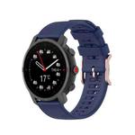 For Coros Apex 46mm / Apex Pro Rose Gold Square Buckle Silicone Watch Band(Midnight Blue)