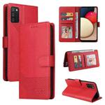 For Samsung Galaxy A02s GQUTROBE Skin Feel Magnetic Leather Phone Case(Red)