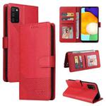 For Samsung Galaxy A03s GQUTROBE Skin Feel Magnetic Leather Phone Case(Red)