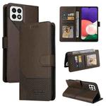 For Samsung Galaxy A22 5G GQUTROBE Skin Feel Magnetic Leather Phone Case(Brown)