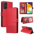 For Samsung Galaxy A52 5G / 4G GQUTROBE Skin Feel Magnetic Leather Phone Case(Red)