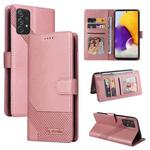 For Samsung Galaxy A72 5G / 4G GQUTROBE Skin Feel Magnetic Leather Phone Case(Rose Gold)
