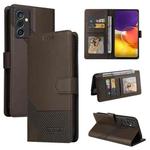 For Samsung Galaxy A82 5G GQUTROBE Skin Feel Magnetic Leather Phone Case(Brown)