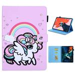 For iPad Pro 11 (2020) & (2018) Painted Pattern Tablet PC Protective Leather Case with Bracket & Card Slot & Photo Holder(Rainbow Unicorn)