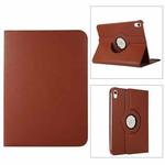 For iPad 10th Gen 10.9 2022 360 Degree Rotation Litchi Texture Flip Leather Tablet Case with Holder (Brown)