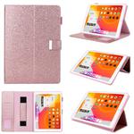 For iPad Pro 11 (2020) & (2018) Small Metal Button Magnetic Attraction Tablet PC Protective Leather Case with Deformable Bracket & Handle & Card Slots & Pen Slot & Sleep / Wake-up Function(Rose Gold)