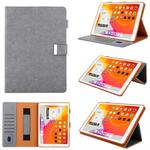 For iPad Pro 11 (2020) & (2018) Small Metal Button Magnetic Attraction Tablet PC Protective Leather Case with Deformable Bracket & Handle & Card Slots & Pen Slot & Sleep / Wake-up Function(Gray)