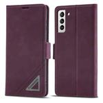 For Samsung Galaxy S22+ 5G Forwenw Dual-side Buckle Leather Phone Case(Wine Red)