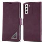 For Samsung Galaxy S21+ 5G Forwenw Dual-side Buckle Leather Phone Case(Wine Red)