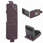 For Samsung Galaxy Z Flip4 Forwenw Dual-side Buckle Leather Phone Case(Wine Red)