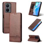For vivo Y77e/Y77 5G Global AZNS Magnetic Calf Texture Leather Phone Case(Dark Brown)