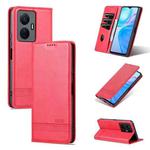 For vivo Y77e/Y77 5G Global AZNS Magnetic Calf Texture Leather Phone Case(Red)