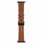 Litchi Texture Leather Watch Band For Apple Watch Ultra 49mm / Series 8&7 45mm / SE 2&6&SE&5&4 44mm / 3&2&1 42mm(Dark Brown)