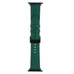 Litchi Texture Leather Watch Band For Apple Watch Ultra 49mm / Series 8&7 45mm / SE 2&6&SE&5&4 44mm / 3&2&1 42mm(Dark Green)