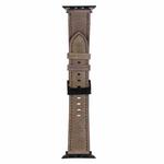 Litchi Texture Leather Watch Band For Apple Watch Ultra 49mm / Series 8&7 45mm / SE 2&6&SE&5&4 44mm / 3&2&1 42mm(Dark Grey)