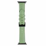 Litchi Texture Leather Watch Band For Apple Watch Ultra 49mm / Series 8&7 45mm / SE 2&6&SE&5&4 44mm / 3&2&1 42mm(Avocado Green)