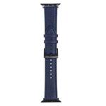 Litchi Texture Leather Watch Band For Apple Watch Ultra 49mm / Series 8&7 45mm / SE 2&6&SE&5&4 44mm / 3&2&1 42mm(Midnight Blue)