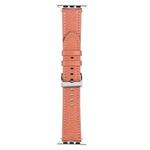 Litchi Texture Leather Watch Band For Apple Watch Ultra 49mm / Series 8&7 45mm / SE 2&6&SE&5&4 44mm / 3&2&1 42mm(Coral Red)