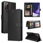 For Samsung Galaxy Note20 GQUTROBE Skin Feel Magnetic Leather Phone Case(Black)