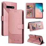 For Samsung Galaxy S10 GQUTROBE Skin Feel Magnetic Leather Phone Case(Rose Gold)