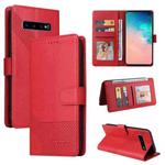 For Samsung Galaxy S10 GQUTROBE Skin Feel Magnetic Leather Phone Case(Red)