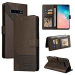 For Samsung Galaxy S10 GQUTROBE Skin Feel Magnetic Leather Phone Case(Brown)