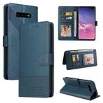 For Samsung Galaxy S10+ GQUTROBE Skin Feel Magnetic Leather Phone Case(Blue)