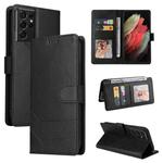 For Samsung Galaxy S21 Ultra 5G GQUTROBE Skin Feel Magnetic Leather Phone Case(Black)