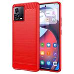 For Motorola Moto S30 Pro Brushed Texture Carbon Fiber TPU Phone Case(Red)