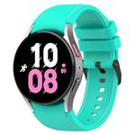 For Samsung Galaxy Watch5 / Watch5 Pro /  Watch4 Leather Texture Silicone Watch Band(Teal+White)