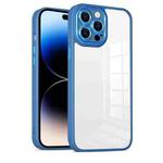 For iPhone 14 Pro Max Cat-eye Electroplating TPU + Acrylic Phone Case For iPhone 14 Pro(Blue)