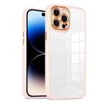 For iPhone 14 Pro Max Cat-eye Electroplating TPU + Acrylic Phone Case For iPhone 14 Pro(Orange)