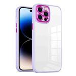 For iPhone 14 Pro Max Cat-eye Electroplating TPU + Acrylic Phone Case For iPhone 14 Pro(Purple)