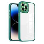 For iPhone 14 Pro Max Cat-eye Electroplating TPU + Acrylic Phone Case (Green)
