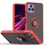 For T-Mobile REVVL 6 5G Q Shadow 1 Series TPU + PC Phone Case with Ring(Red)