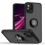For T-Mobile REVVL 6 Pro 5G Q Shadow 1 Series TPU + PC Phone Case with Ring(Black+Black)
