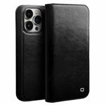 For iPhone 14 Pro Max QIALINO Horizontal Flip Leather Phone Case (Black)