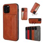 For iPhone 12 PU Leather Card Slot Phone Case(Khaki)