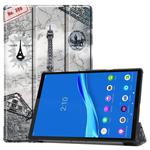 For Lenovo M10 Plus TB-X606F Colored Drawing Horizontal Flip Leather Case, with Three-folding Holder & Sleep / Wake-up Function(Eiffel Tower)