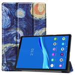 For Lenovo M10 Plus TB-X606F Colored Drawing Horizontal Flip Leather Case, with Three-folding Holder & Sleep / Wake-up Function(Starry Sky)