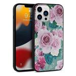 For iPhone 11 Pro Flowers Pattern Leather Phone Case (Green)