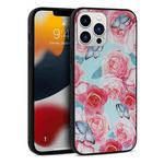 For iPhone 11 Pro Flowers Pattern Leather Phone Case (Sky Blue)