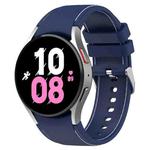 For Samsung Galaxy Watch5 / Watch5 Pro /  Watch4 Universal Leather Texture Silicone Watch Band(Dark Blue+White)