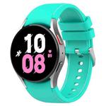 For Samsung Galaxy Watch5 / Watch5 Pro /  Watch4 Universal Leather Texture Silicone Watch Band(Teal+White)