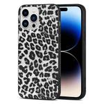 For iPhone 14 Pro TPU Leather Phone Case(White Leopard Texture)