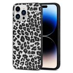 For iPhone 14 Pro Max TPU Leather Phone Case (White Leopard Texture)