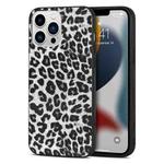 For iPhone 13 Pro Max TPU Leather Phone Case (White Leopard Texture)