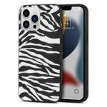 For iPhone 13 Pro Max TPU Leather Phone Case (Zebra Texture)